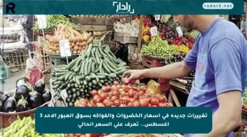 تغييرات جديدة في أسعار الخضروات والفواكه بسوق العبور الأحد 3 أغسطس.. تعرف على السعر الحالي